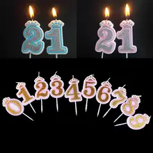 Сверкающие Серебристые короны на день рождения свечи для детей день рождения номер свечи для торта Декор