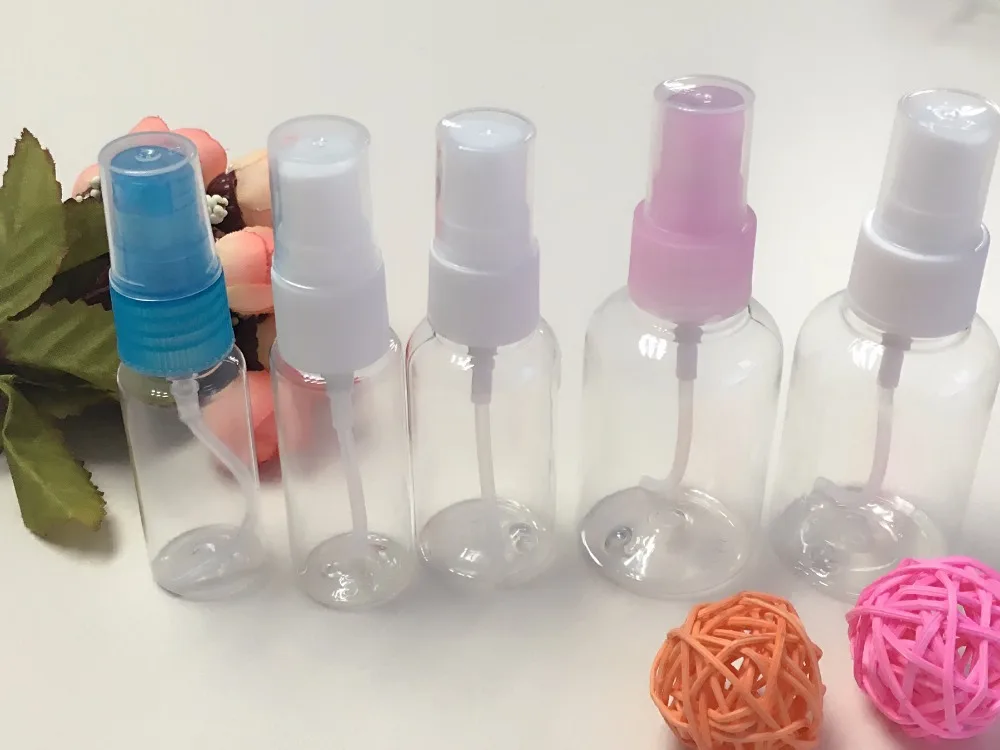 

POP 1PCS 10/15/20/ 25/50/75 ML Random Color Travel Transparent Plastic Perfume Atomizer Small MIni Empty Spray Refillable Bottle