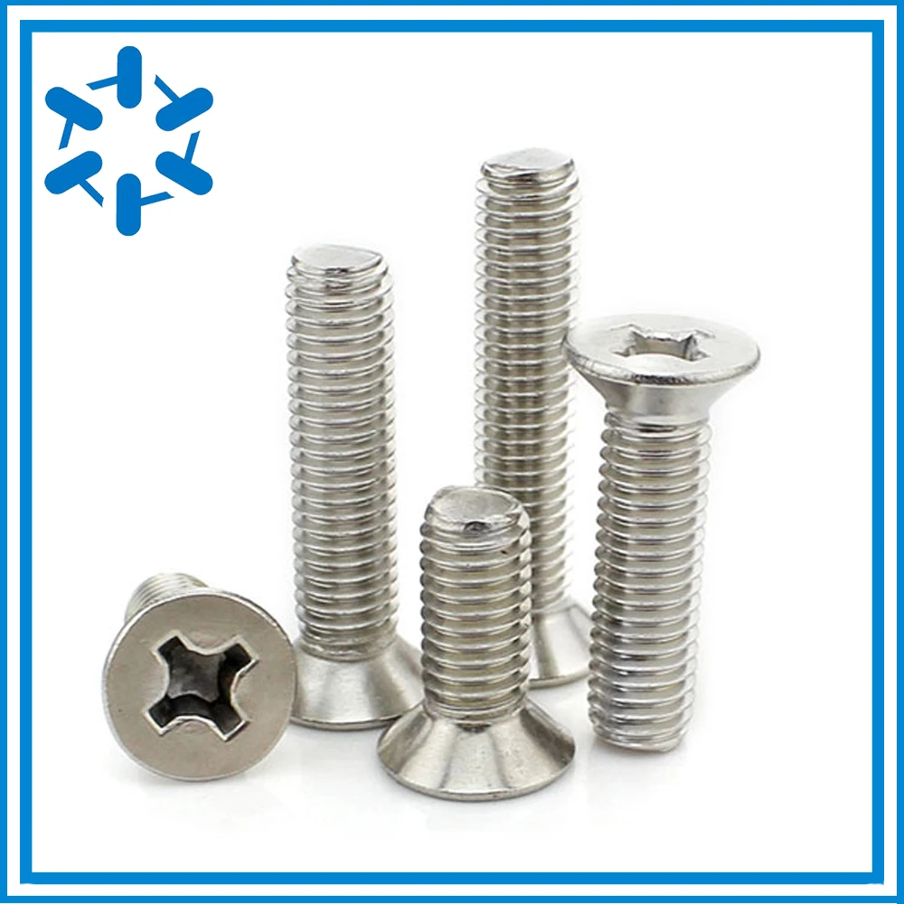 100Pcs M2 M2.5 M3 DIN965 ISO7046 304 Stainless Steel Machine Screws