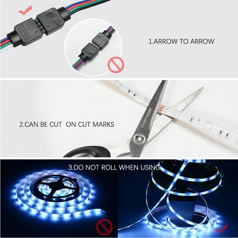 5M SMD2835 Alexa Smart Home WIFI Controller APP Control Non-waterproof RGB LED Strip Light DC12V