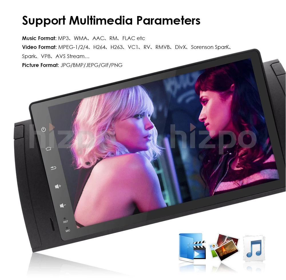 Top Android 9.0 9Inch In Dash Car NODVD Player Multimedia For BMW/E39/X5/M5/E53 With 1GRAM Canbus 4GWifi GPS Navigation Radio BT CAM 4