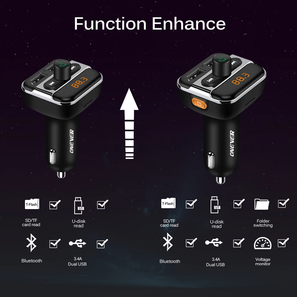 Bluetooth автомобильные комплекты MP3-плеер с TF слотом для карт 3.4A двойной USB порт автомобильные зарядные устройства FM передатчики Handsfree телефонные звонки