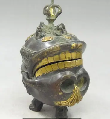 

Collection Old Handmade Bronze Carve Skull Box & Statue