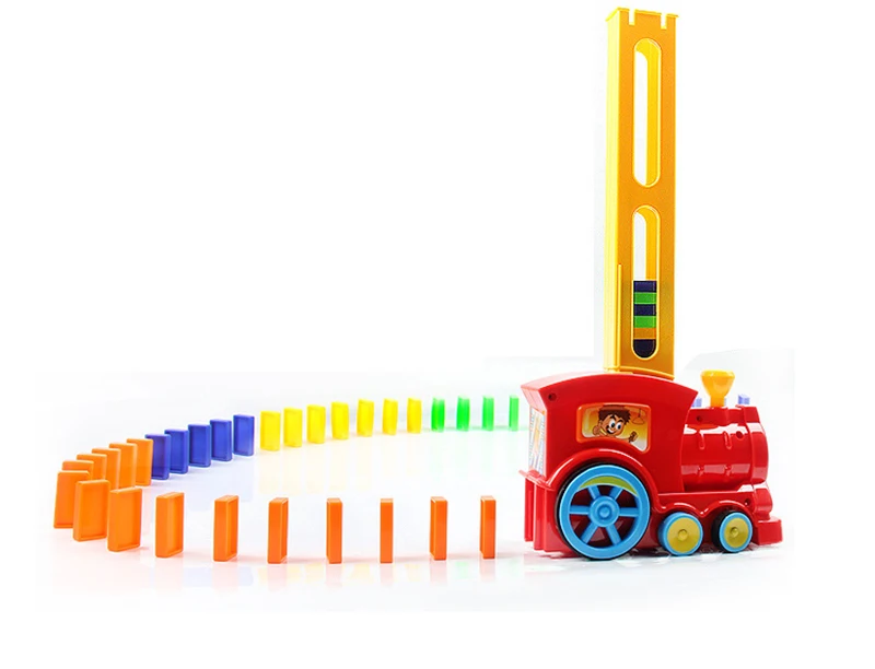 60+ 20 шт Электрический домино автомобиль поезд модель автомобиля автоматическая Настройка красочные пластиковые игрушки домино Рождественский подарок игра для мальчика