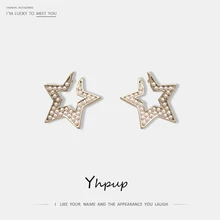 Yhpup новые трендовые изысканные S925 серебряные шпильки 16 K красивые серьги-гвоздики Симпатичные имитация жемчуга Brincos для женщин вечерние ювелирные изделия подарок