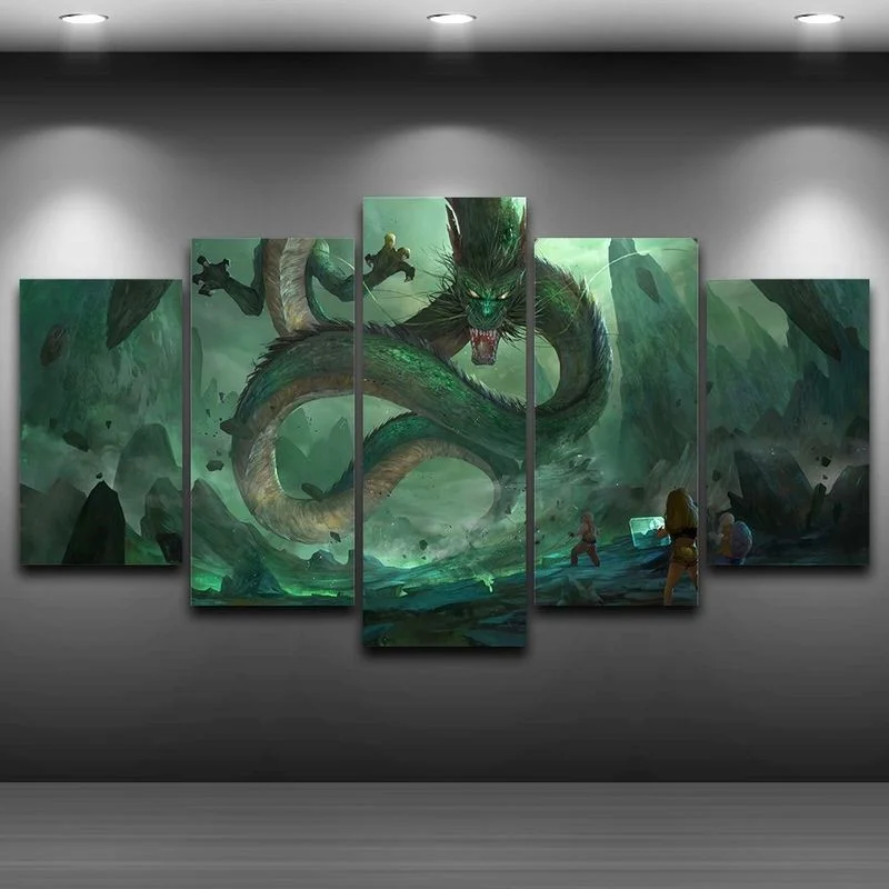 2017 JIE DO ART Without Framed 5 Pcs Large HD Canvas Print Dragon Ball Z Anime Art Illustrated Wall Games Poster | Дом и сад
