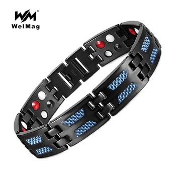 

WelMag Fashion Charm Magnetic Bracelets Health Energy Titanium Hologram Bracelets & Bangles Trendy lovers' Wristband Jewelry