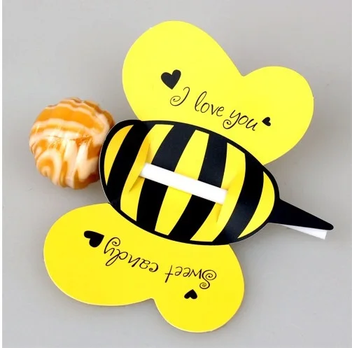 

new 50pcs lollipop cover yellow bee design children birthday wedding candy decorate holiday Christmas gift packaging