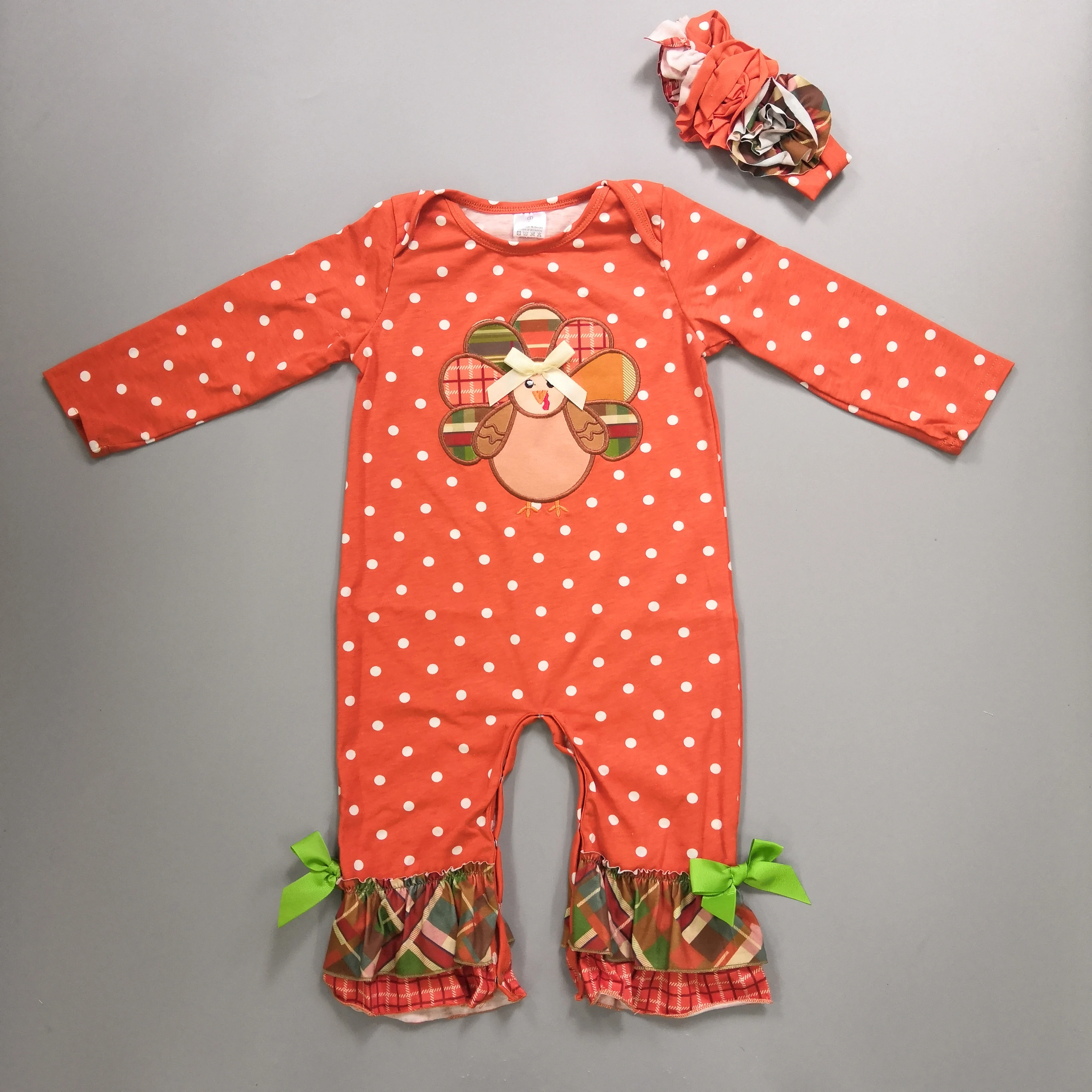 Infant Clothing Baby Outfit Turkey Pattern Fall Jumpsuits Newborn