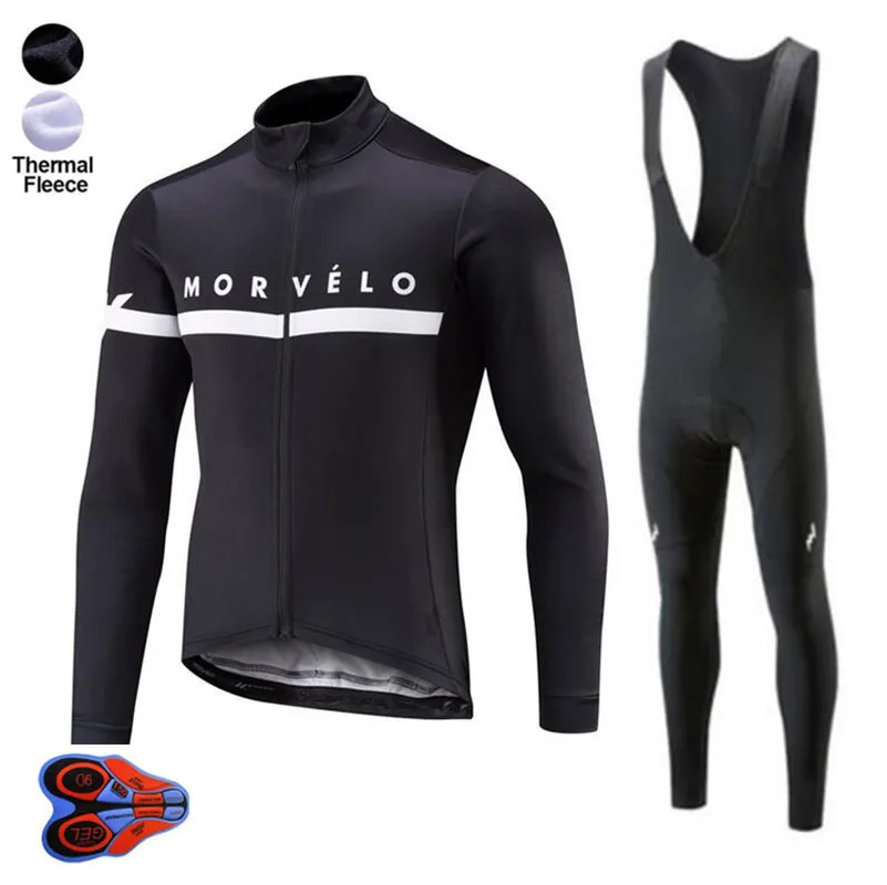 Morvelo الترياتلون الحرارية فريق الشتاء القطبية الرجال الدراجات جيرسي ضبط الدراجات الملابس في الهواء الطلق الرياضة طويلة الأكمام الملابس