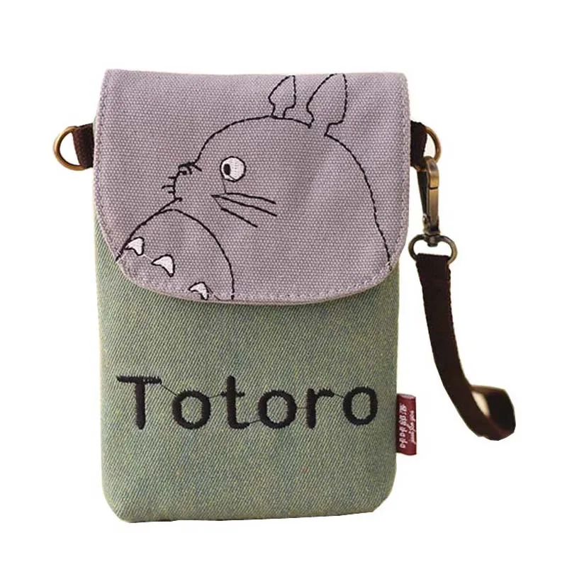 

Universal canvas phone Bag Totoro mobile Phone pouch bag For Xiaomi 3 redmi iPhone 6 6s Plus 5S SE 7 7Plus/Samsung Galaxy S6 S7