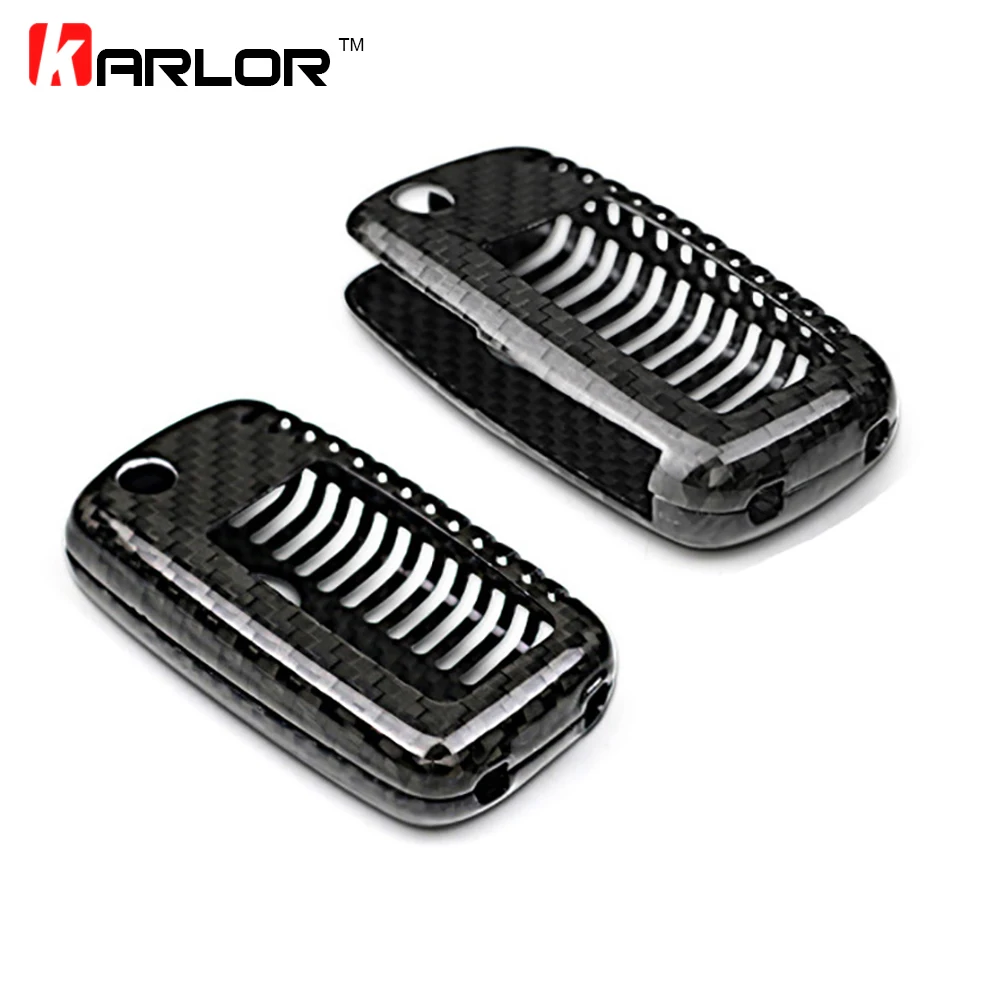 

2017 New 100% Genuine Carbon Fiber Car Auto Remote Flip Key fob Holder Case Cover Shell For VW Volkswagen Seat Skoda Car Styling