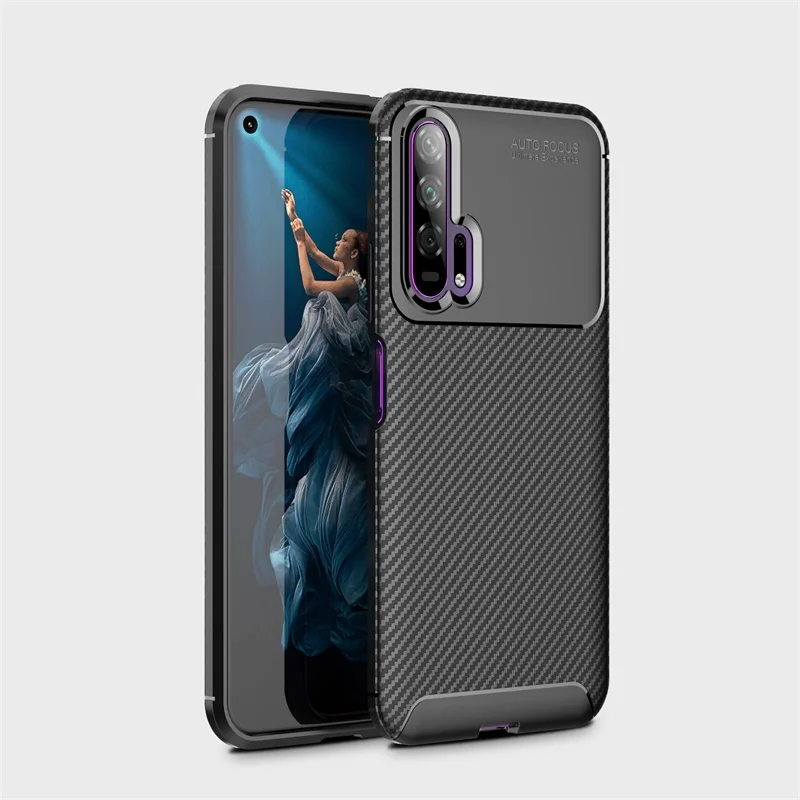 

Honor 20 Pro Case On For Huawei Honor 20 Pro Cover 6.26 inch Carbon fiber protect phone For Honor20Pro 20pro YAL-AL10 Case Cover