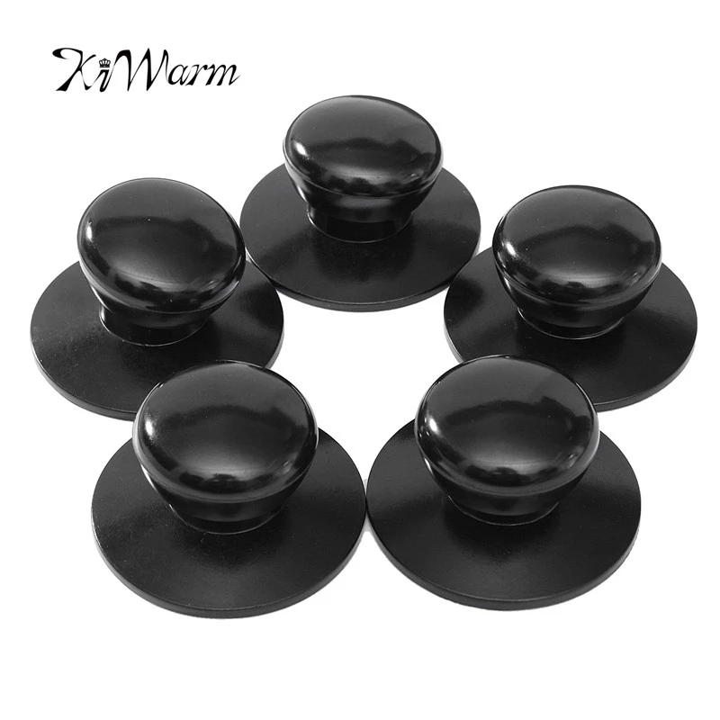 5pcs Black Plastic Kitchen Cookware Pot Saucepan Kettle Lid Knobs Cover