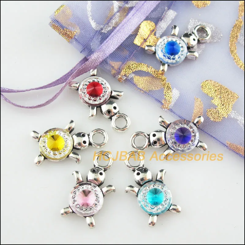 12Pcs Tibetan Silver Color Animal Tortoise Mixed Resin Charms Pendants 14x23mm | Украшения и аксессуары