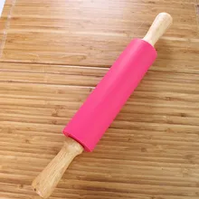 1 шт. 38 см Скалка-красочная силиконовая Скалка с роликом легко использовать деревянные силиконовые кухонные принадлежности для выпечки LB 021