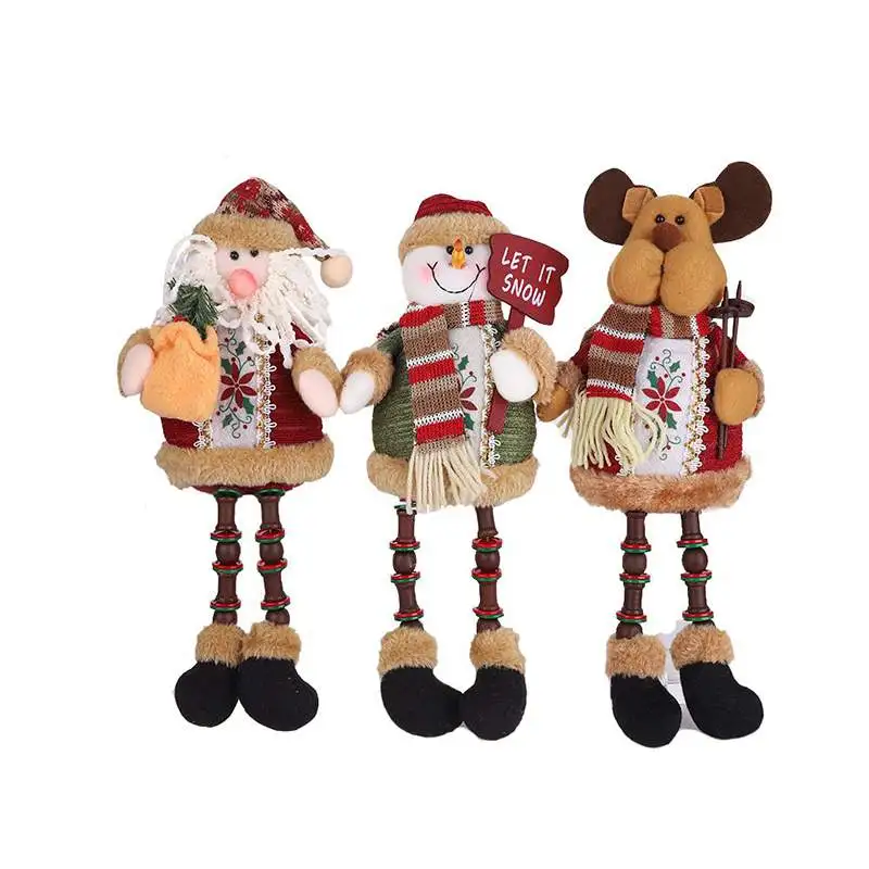 Рождественские украшения сидящий Рождественский Санта Клаус Снеговик фигурка, плюшевая игрушка кукла Рождественская вечеринка елка Рождественские товары