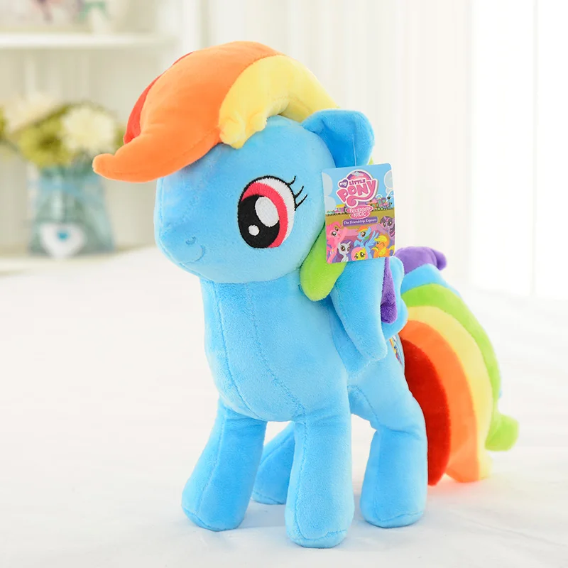 Синий My Little Pony 20 см игрушка мягкая Пони Игрушка Кукла Пинки Пай Радуга Дэш фильм и ТВ единорог игрушки Дружба это Волшебный подарок для девочки - Цвет: Синий