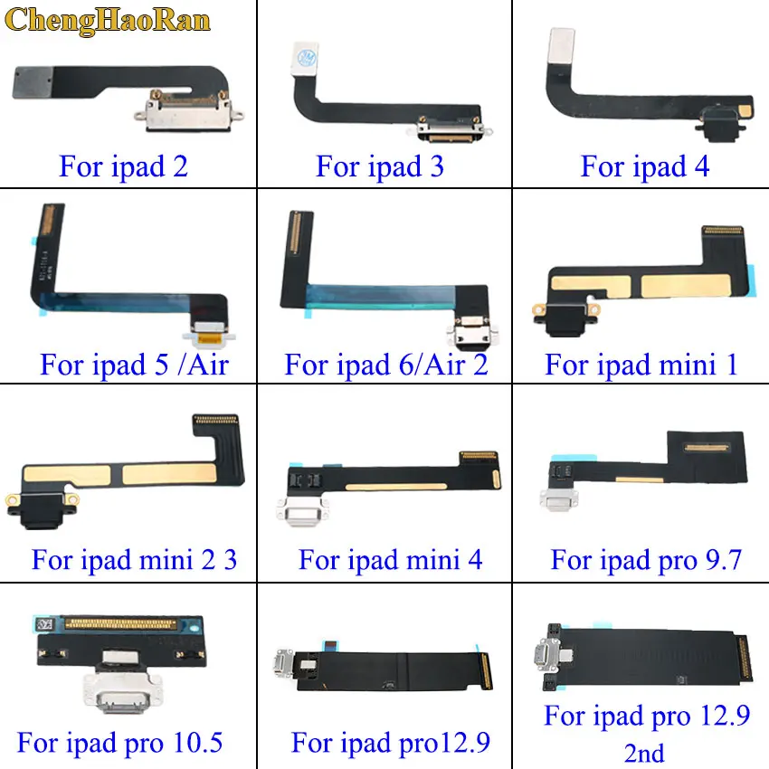 ChengHaoRan для iPad 2/3/4 5 6 Air 2 Mini 1 2 3 4 Pro 9,7 10,5 12,9 разъем питания USB зарядное устройство зарядный порт штекер гибкий кабель