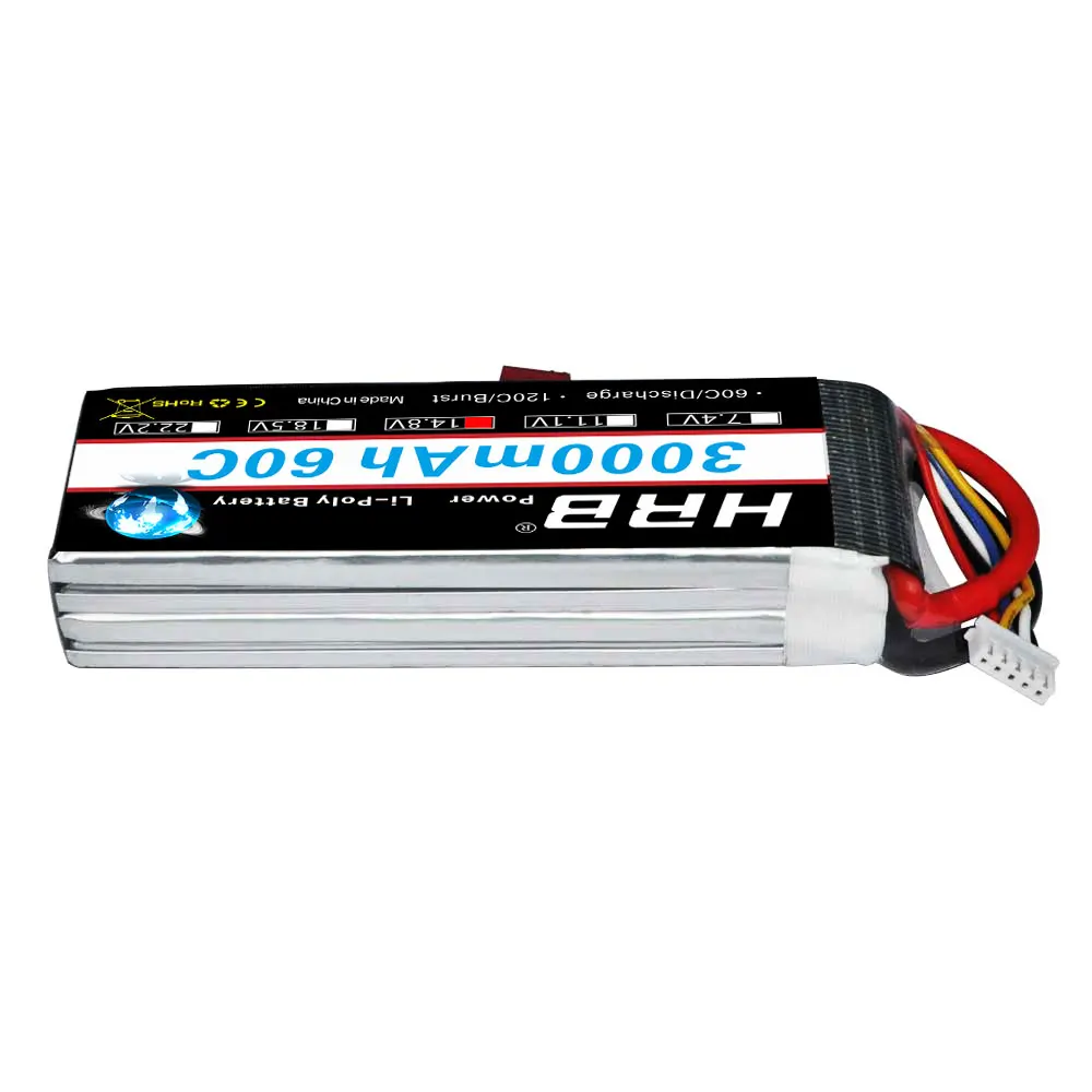 HRB 4S батарея Lipo 14,8 V 3000mAh 60C RC LiPo Bateria для радиоуправляемого автомобиля вертолета квадрокоптера лодки самолета