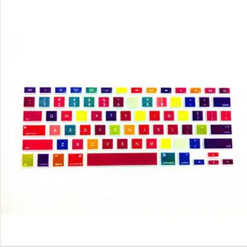 

Hot New Gradient-grain Rainbow Silicone Laptop keyboard Skin Protector Cover Guard For Apple Mac book Pro Air Retina 13 15 17