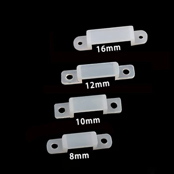 

50Pcs/lot 8mm 10mm 12mm Width LED Fixing Silicone Mounting Clips For 220V 5050 2835 3014 LED Strip Light