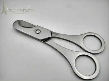 

New 1pcs stainless steel Silver Scissors Cigar Cutter Knife Portable Cigar Accessories