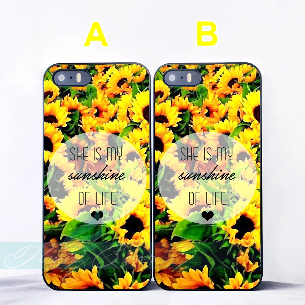 Coque Sunflower Best Friend BFF Couple Capa Cases for iPhone X 8 8Plus
