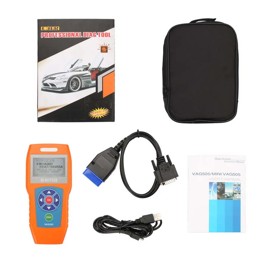 Memoscan для VAG 505 сканер OBD CAN OBD2 считыватель кодов сброс масла ABS коррекция одометра VW