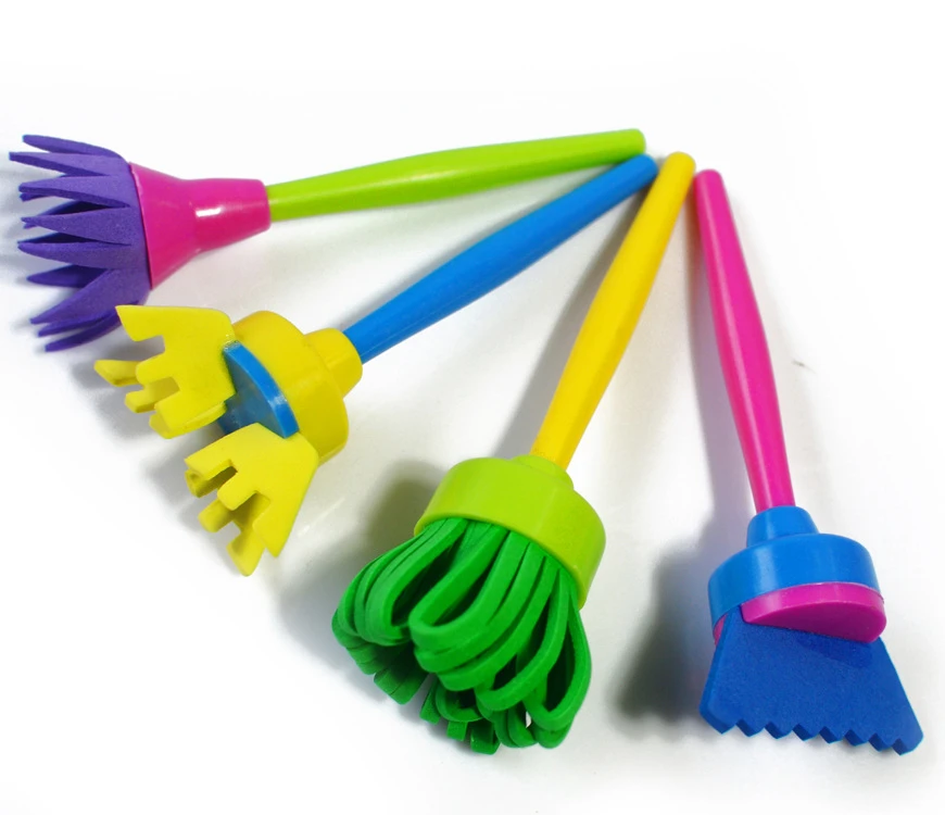 4Pcs/Set DIY Graffiti Sponge Mop Brushes Painting Drawing Kids Toy Art Supplies 4Pcs/Set DIY Graffiti Sponge Mop Brushes Painting Drawing Kids Toy Art Supplies