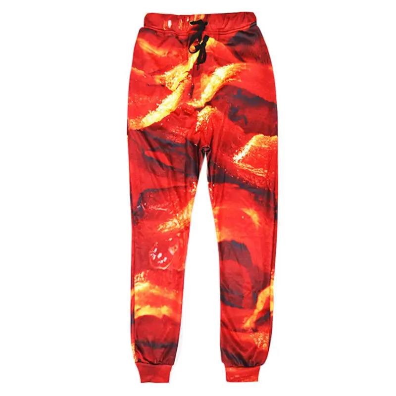 

Men Pants Harajuku 3d Print Bacon Food Sweatpants Hip Hop Stylish And Personality Baggy Loose Casual Trousers Clothing Homme