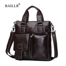 BAILLR Brand Genuine Leather Men Handbag Men's Luxury design Cross body bag Men Business briefcase High quality Cowhide leather mshg hong kong crocodile leather men handbag leisure business briefcase cross section men bag
