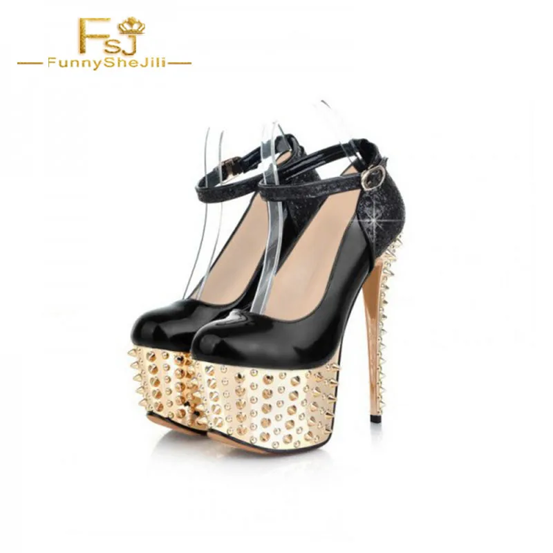 black_ankle_strap_stripper_heels