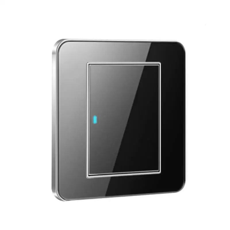 

86 Type 220-250V Wall Button Switch 1 Gang Double Control Swtich Indicator LED Light Switch Acrylic Crystal Panel Wall Switch