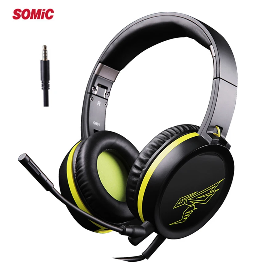 SOMiC G801 3 5 мм PS4 игровая гарнитура шлем проводные стерео наушники для ПК с