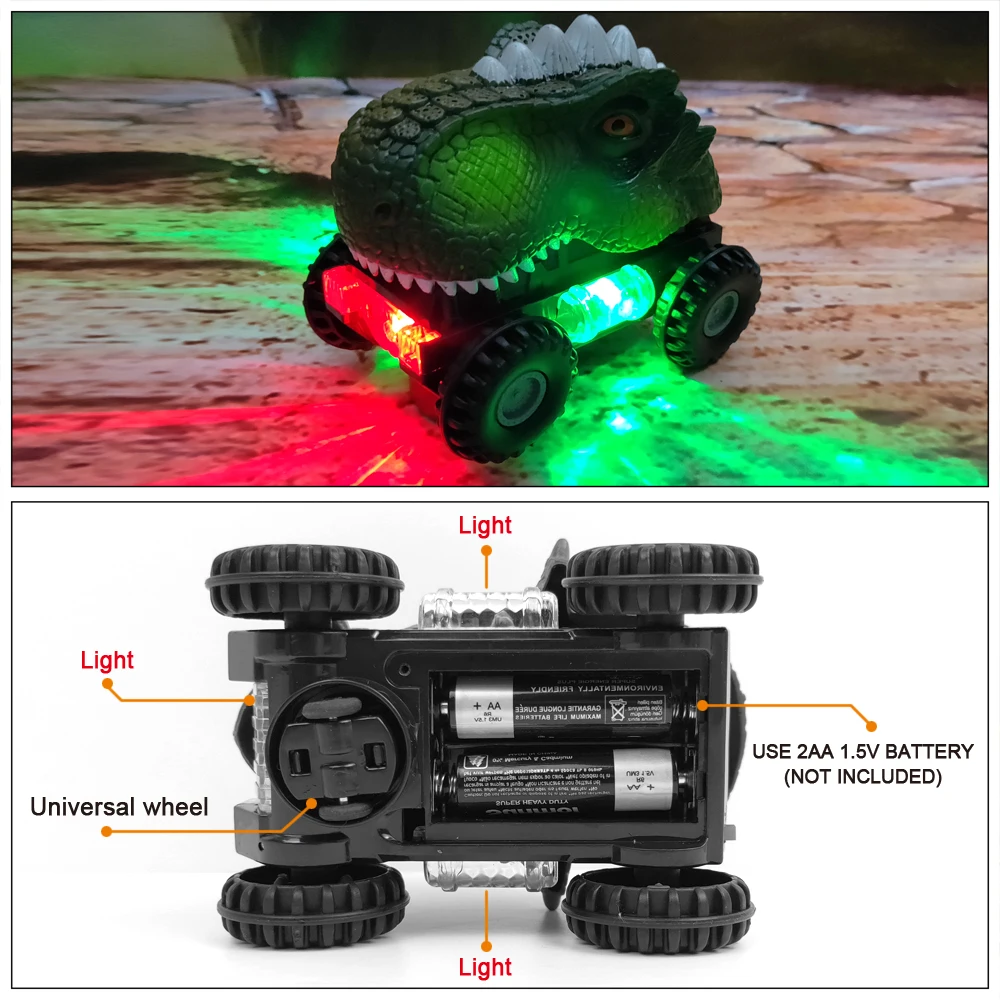 Электрический динозавр четыре-Whee светодиодный внедорожник литая модель грузовика светодиодный светильник музыкальная Электроника автомобиль игрушка подарок для детей Подарки