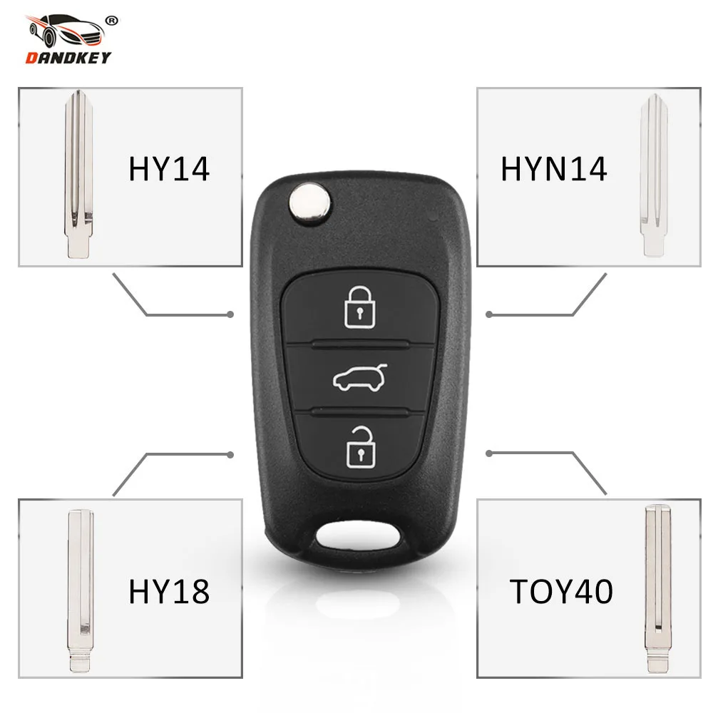 Dandkey раскладной ключ для Kia Sportage Picanto 3 Rio K2 K5 Cerato Ceed Soul Hyundai KeyCase кнопки|Ключ от авто| |