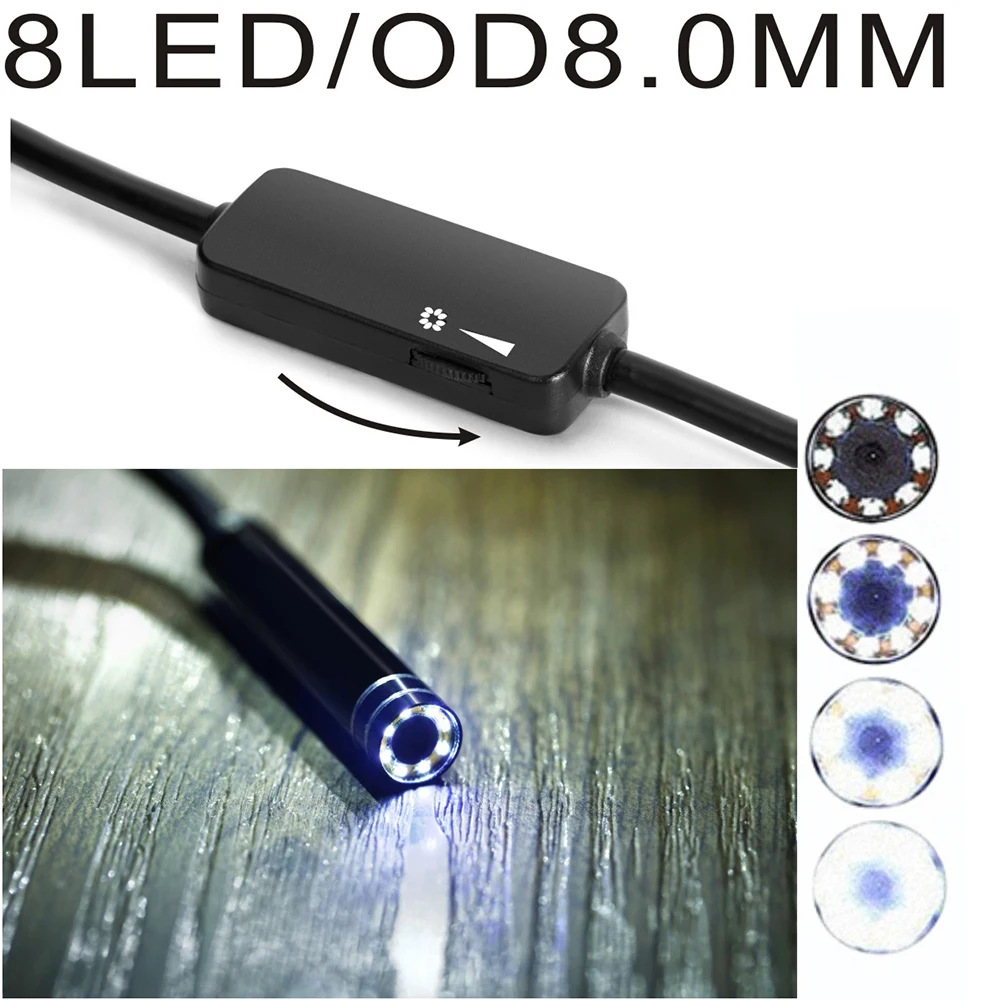 JCWHCAM 8 мм Len WIFI эндоскоп для камеры Iphone HD 720P гибкий USB трубка инспекционный бороскоп