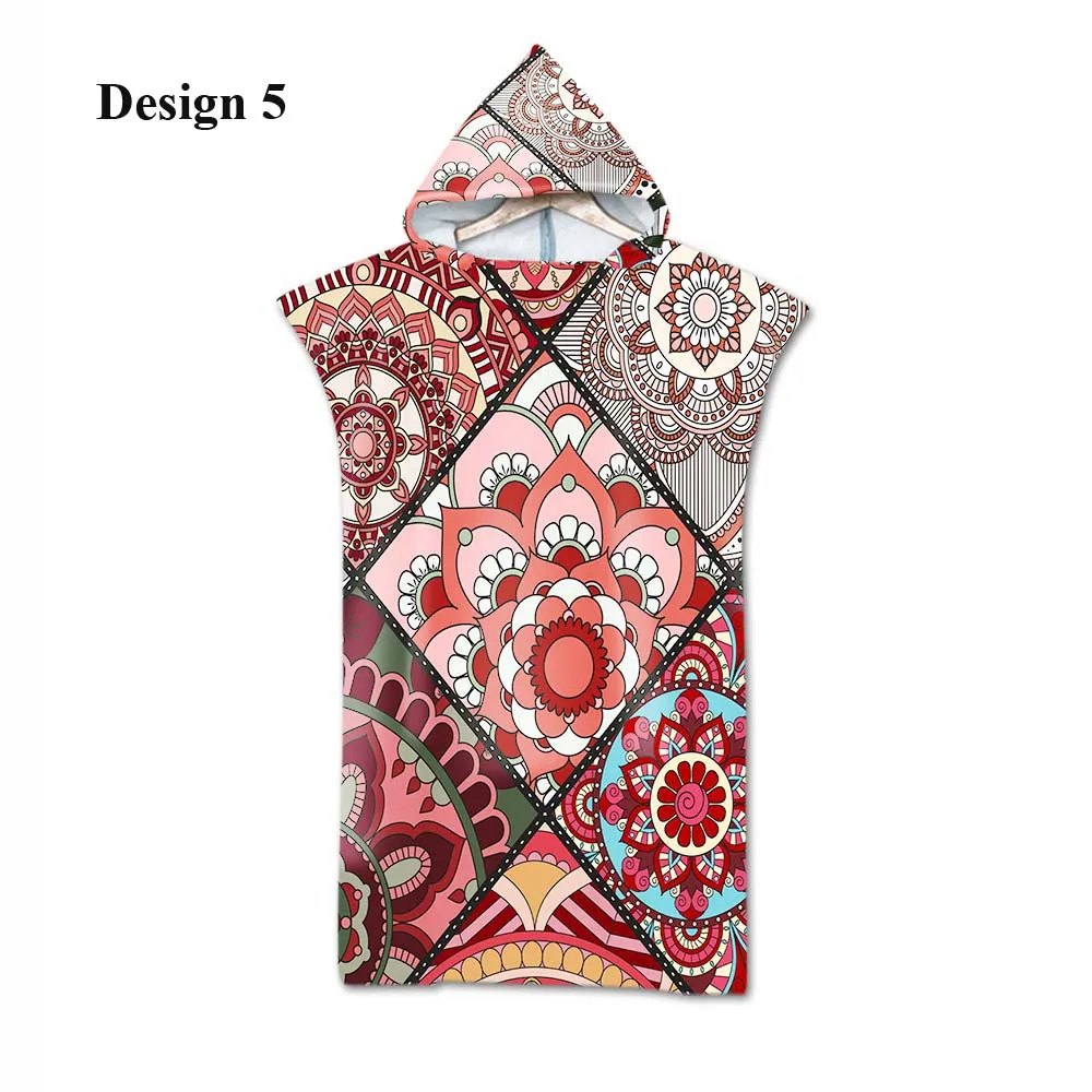 Новинка, подарок в богемном стиле, этническая мандала, цветок лотоса, геометрическое полотенце с капюшоном для взрослых, Пляжное Пончо, полотенце - Цвет: Design 5