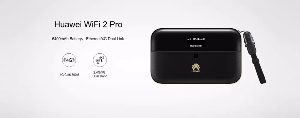 300 Мбит/с huawei WiFi 2 Pro E5885 E5885Ls-93a 3g 4G LTE FDD TDD беспроводной карманный wifi-роутер с портом Ethernet 6400 мАч power bank