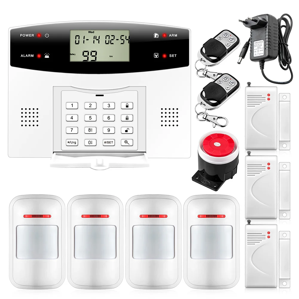 

Dual network Russian Spanish French Wireless GSM PSTN Alarm system Home security Alarm systems with LCD Keyboard without battery