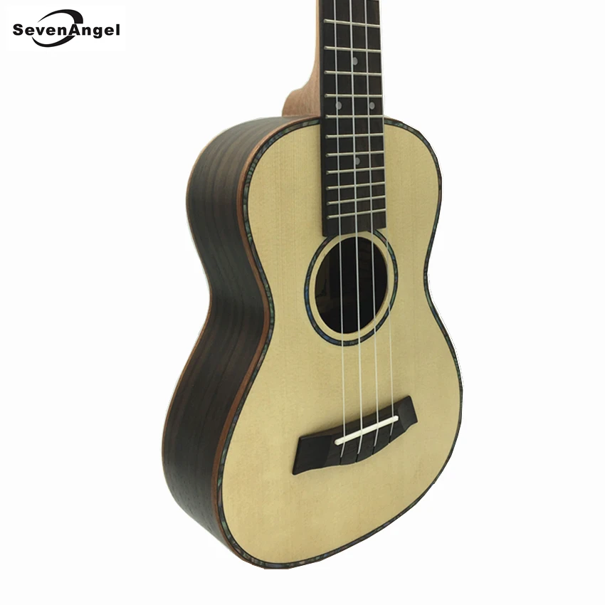 SevenAngel 2" Tenor Гавайские гитары укулеле ель твердой древесины топ только Ukelele Гавайская 4 струнная гитара электрическая УКУ с звукоснимателем эквалайзером