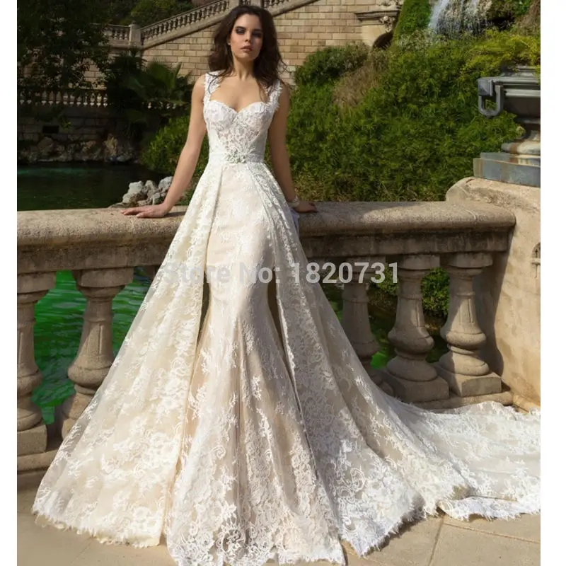 Robe-De-Mariee-2017-New-Champagne-Mermaid-Wedding-Dresses-with-Detachable-Train-Bridal-Gowns-Plus-Size (1)