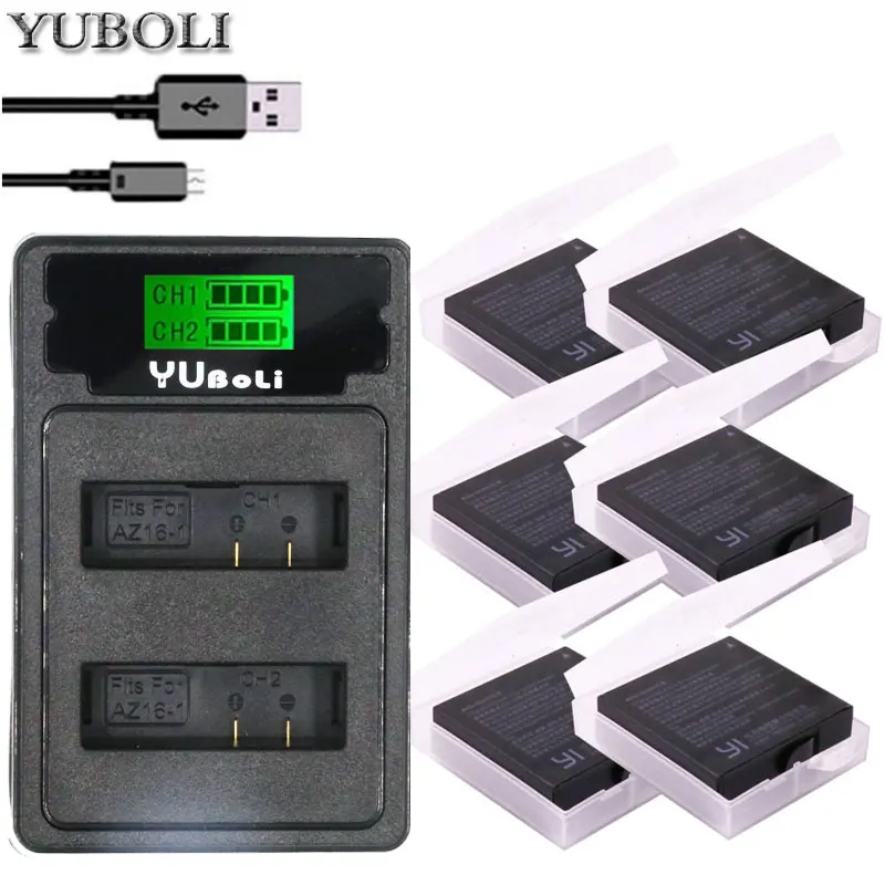 

1400mAh Battery For Original Xiaomi Yi II Xiami yi 4k Batteries+ LED USB 3slots Charger for Xiaoyi Yi Lite Action Camera