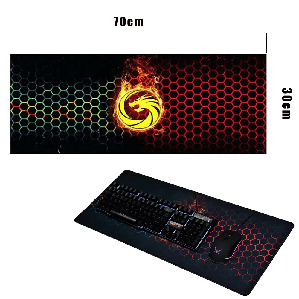 

FD Large Gaming Mouse Pad ,Locking Edge Large Mouse Mat For Notebook, Computer,Gaming Keyboard Mat With Dragon Design ,30*70CM