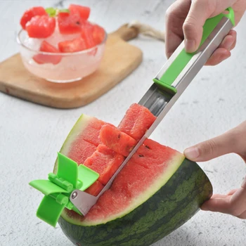 

Watermelon Cutter Windmill Shape Kitchen Fruit Knife Fruit Salad Tool For Cutting Melon Cantaloupe Power Save Plastic Cutter