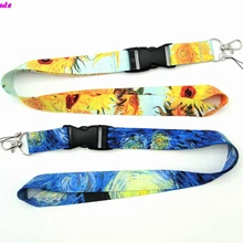 Ransitute R430 Ван Гог Картина маслом КЛЮЧИ ID карты ТРЕНАЖЕРНЫЙ зал Мобильный телефон ремни USB держатель бейдж DIY телефон повесить веревку ремешок