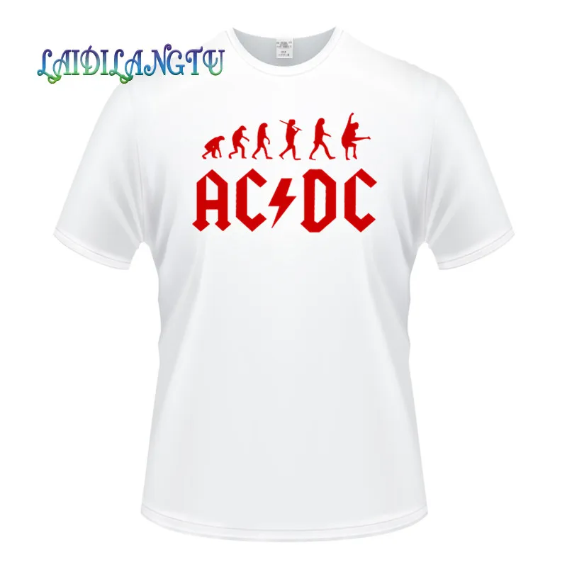 Новинка 2018New Camisetas AC/DC band rock Футболка мужская acdc футболки с рисунками Повседневная футболка с круглым вырезом в стиле хип-хоп короткий рукав хлопковый топ - Цвет: white