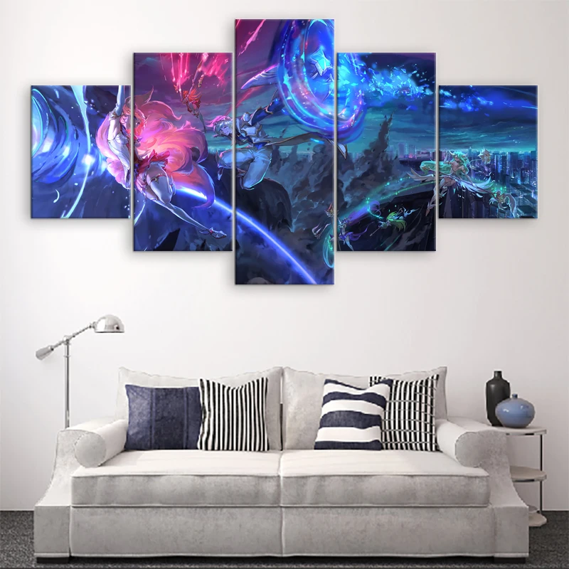 Star-Guardian-Canvas-Painting-5-Pieces-Printed-Modern-Wall-Art-League-of-Legends-Home-Decor-Pictures (3)