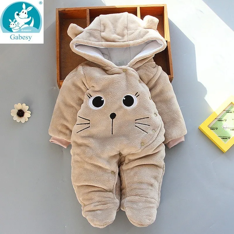 

2020 new born Fleece Infant Baby girl Animal Bear Style Kid's Overalls Newborns Cute Clothes for Baby boy Footies hooded pyjamas